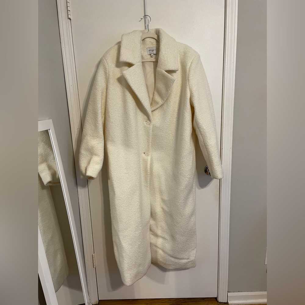 Josefine HJ x NA-KD Reborn Full length Cream Coat